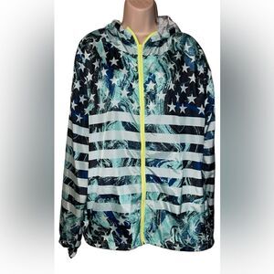 Divided H&M flag Festival rain Jacket With Hood Unisex